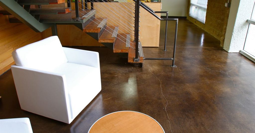 Beautiful brown concrete staining in Naperville